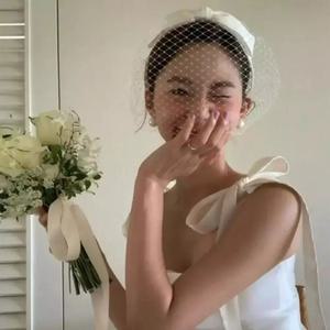 웨딩 페이스 베일 망사 결혼식 사진 신부 머리띠
