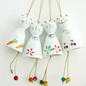 [와인앤쿡] 도자기 고양이 풍경종 문종