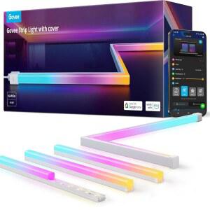 [미국배송] 커버가 있는 고비 RGBIC LED 스트립 조명 16.4피트 알렉사 및 구글 어시스턴트와 함께하는 침실용 스마트 조명 SR팁 조명이 디퓨저 채널 스커팅 라인 스튜디오 캐비닛