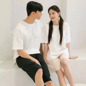 [하프클럽/버블돌]지지미 슬러시 5부 남여 커플 파자마바지