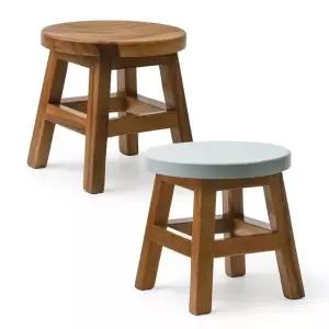 예쁜 우드 감성 나무 원목 의자 스툴 2color
