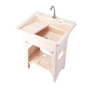 간이 플라스틱 세탁대 서서하는 빨래판 세면대 빨래