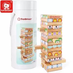 탑브라이트 원통 나무쌓기놀이 신생아 키즈클래스 영아 완구 실행력 유아 키즈카페 컵