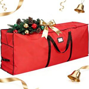 9피트 트리용 크리스마스 트리 보관 내구성 및 600D 홀리데이 가방, 조명 방수 이중 옥스포드 장식품 정리함, 개구부와 원단, 튼튼한 넓은 있는 지퍼가