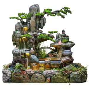 대형 레스토랑 식당 업소용 폭포 분수대 조경 어항 인테리어 인공 음식점 조명