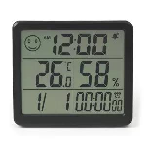 스마트 디지털 시계 온습도 알람 날짜 스톱워치 블랙