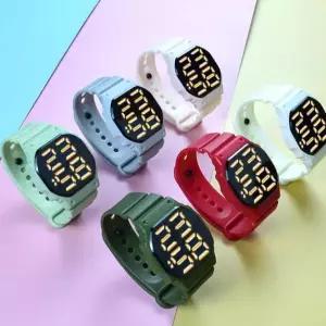 [셀러허브]LED 디지털 손목 시계 디스플레이 큰 화면 노인 학생 패션 컬러 (S32586351)