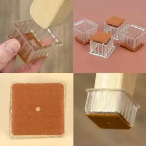 4P 투명 사각 의자캡 의자보호캡 의자긁힘방지커버 가