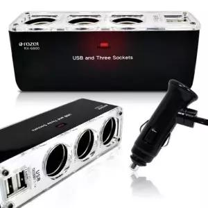 차량용 차량충전기 시거잭충전기 다기능 2포트 3구