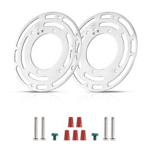 2팩 천장 팬 어댑터 플레이트, 범용 4인치 조명 장착 브래킷, 접지 나사가 있는 스틸 정션 박스 어댑터, 기구 벽 또는 천장용 라이트 크로스바