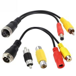 Ownice 4 핀 항공 헤드 수 암-RCA AV 암 DC 다중 케이블 플매트 카펫 러그 어댑터 변환기 자동차 후면 카메