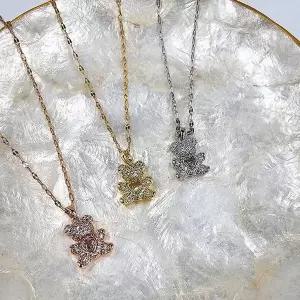 [셀러허브]큐빅 곰돌이 써지컬스틸 여성목걸이 3종 (S33476188)