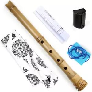 전통 악기 D 키 5 홀 일본식 샤쿠하치 D/E 대나무 플루트 뿌리 목관 (1.6 E 키)