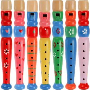 포레인암 7피스 작은 나무 녹음기 플루트 악기 컬러풀 우드 피콜로 목관악기 리듬 레코더 교육용