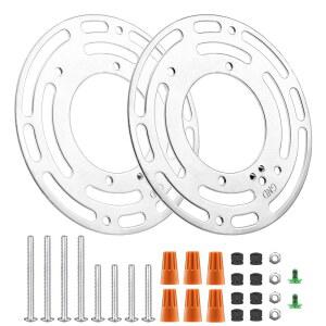 2팩 범용 조명 기구 장착 브래킷, 나사 및 너트가 있는 직경 4인치 강철 원형 크로스바, 벽 마운트용 천장 조명에 가깝습니다