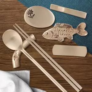 수저받침 1p 유기받침대 젓가락 숟가락세트 귀여운 도자기 심플한