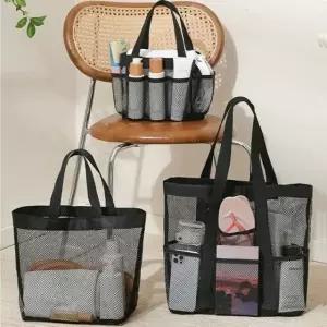 더커진 목욕가방 물놀이 물빠짐 망사백 그물망사 비치