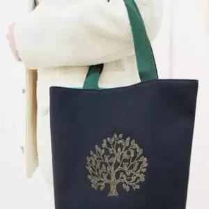 (쓰리몰) 황금 돈꽃나무 손가방 고급 에코백 보조가방