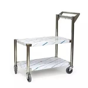 [셀러허브 1]스텐 서빙 카트 끌차 밀차 식당 핸드카 일반바퀴 2단