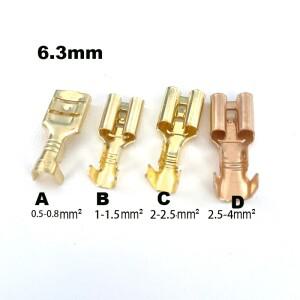 50/100/200/500 Pcs DJ622-D6.3B /A/B/C/D 0.3-4mm2 퀵 스플라이스 암 와이어 스페이드 커넥터 압착 단자