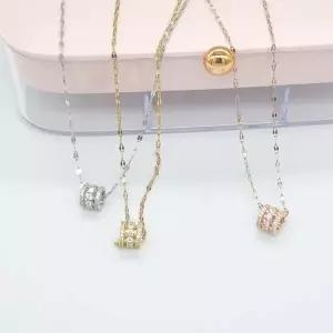 [셀러허브]3컬러 링 큐빅 목걸이 써지컬스틸 체인 (S37707317)