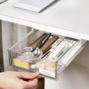 부착식 슬라이딩 히든 서랍 데스크 붙이는 정리함 책상 부착 수납함 소형