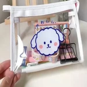 [사러왕]귀여운 PVC 투명파우치 왕필통 화장품가방 미니파우치 악세사리 여행용 수납 가방