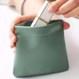 자석 잠금 가죽 파우치 이어폰 동전 화장품 수납 포켓