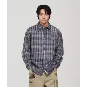 [국내매장정품] 와키윌리 WACKY WILLY 시어서커 체크 긴팔셔츠 네이비 WA2601SH11NA 200119