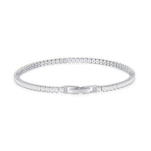 마인드다 14K 골드 / 화이트 골드 도금 큐빅 지르코니아 테니스 팔찌 | 실버, 골드 여성용 팔찌 | 직사각형, 정사각형, 둥근 모양 CZ 스톤 | 너비 2.5-4mm | 크기 6-8인치