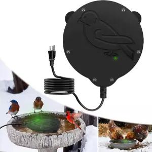 겨울용 자키아 야외 100W 조류 목욕 히터 5.9피트 전원 코드와 작동 표시등(블랙)이 있는 목욕용 디서 연못