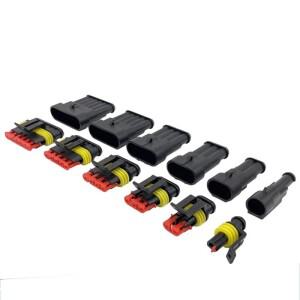 20/50/100Sets 1.5 시리즈 1/2/3/4/5/6 핀 방수 AMP 자동차 커넥터 슈퍼 씰 전기 와이어 PA66 나일론