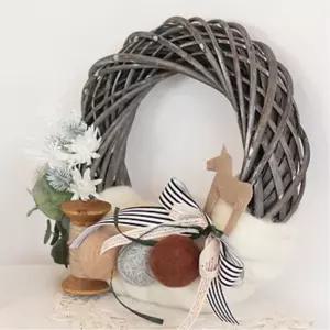 핸드메이드 겨울 빈티지 벽걸이 리스 성탄절데코 크리스마스데코 촬영용품 장식 소품