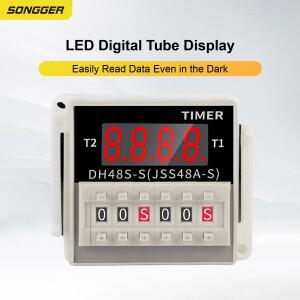 DH48S-S 디지털 타이머 사이클 LED 디스플레이 이중 220V 산업 자동화용