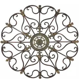 데코 79 메탈 스크롤 홈 벽 장식 조각 월 아트 29인치 x 4인치 브라운