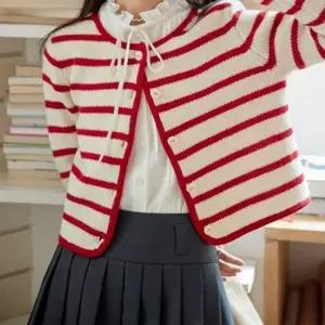 은창]포근 데일리 스트라이프 니트 가디건 봄 가을 겨울 아우터 잠바 점퍼 여성 후드 외투 루즈핏 자켓 아