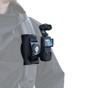 루폴루 360도 회전 백팩 어깨끈 마운트, 확장된 테두리 포함 DJI 오스모 포켓 3과 호환 가능