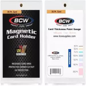 BCW 마그네틱 카드 홀더 - 35 PT 두께 20 팩 안전한 골드 자석 잠금 기능이 있는 보호 디스플레이 케이스