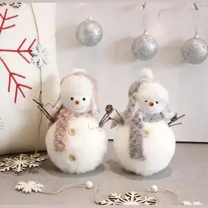 크리스마스 포토 솜솜 눈사람 인형 2p 크리스마스인형 성탄절장식 송년회 트리데코