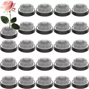 Sliner 24개 2인치 꽃개구리 원형 황동 꽃꽂이 일본 이케바나 꽃병 꽃개구리꽂이 고정 도구 핀 식물 장식