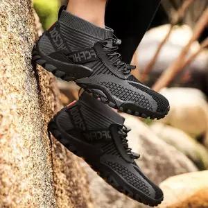 조절편하고 가벼운 스트링 끈조절 매쉬 하이넥 운동화