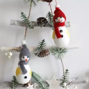 뜨개 스노우맨 오너먼트 트리장식 눈사람 성탄절분위기 크리스마스데코 겨울장식 연말