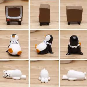 펭귄 북극곰 티비 인테리어 세트 기분전환 유럽소품 자취방꾸미기 미니어처 장식품