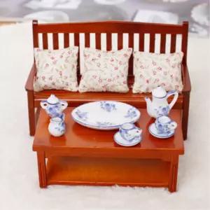 나무 의자 찻상 테이블 미니어처 세트 카페감성 기분전환 인테리어소품 소품카페