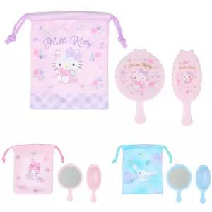 산리오캐릭터즈 거울+브러쉬(빗)+조리개주머니세트