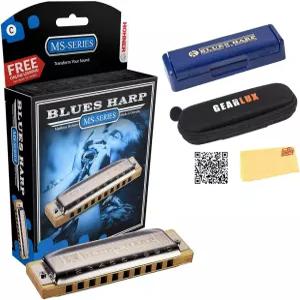 호너 하모니카 532 블루스 하프 MS - 케이스 파우치 초보자 온라인 매뉴얼 오스틴 바자 연마 천이 포함된