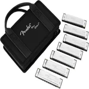 펜더 블루스 디럭스 하모니카 케이스 포함 7팩(키 C G A D F E B 플랫)
