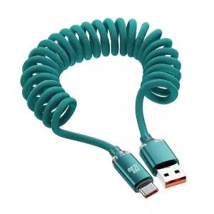 120W C타입 코일 스프링 케이블 2m 카플레이 데이터 고속충전