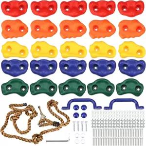 야구 25pcs 암벽 등반 등반은 로프와 손잡이로 잡고 장착 하드웨어 포함