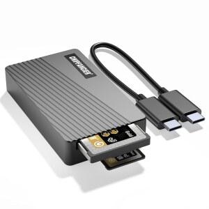 [미국배송] CHIPFANCIER 2-IN-1 CFEXPRESS 어댑터 메모리 카드 리더 타입 A 및 B 40GBPS USB 4.0 2세대 WINDOWS /MAC /LINUX /ANDROID BLACK과 호환